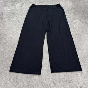 Nanso Wide leg Pull On Cropped Lounge Pants Womens Medium Black Stretch Casual